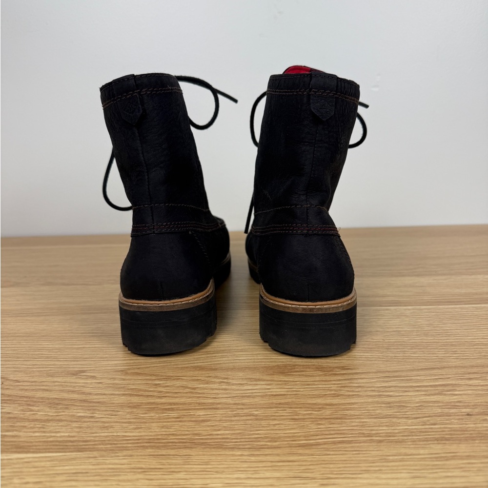 Sperry Women’s A/O Lug Chukka Ankle Boots Black Lace-Up Red Plaid Lining - Picture 2 of 7